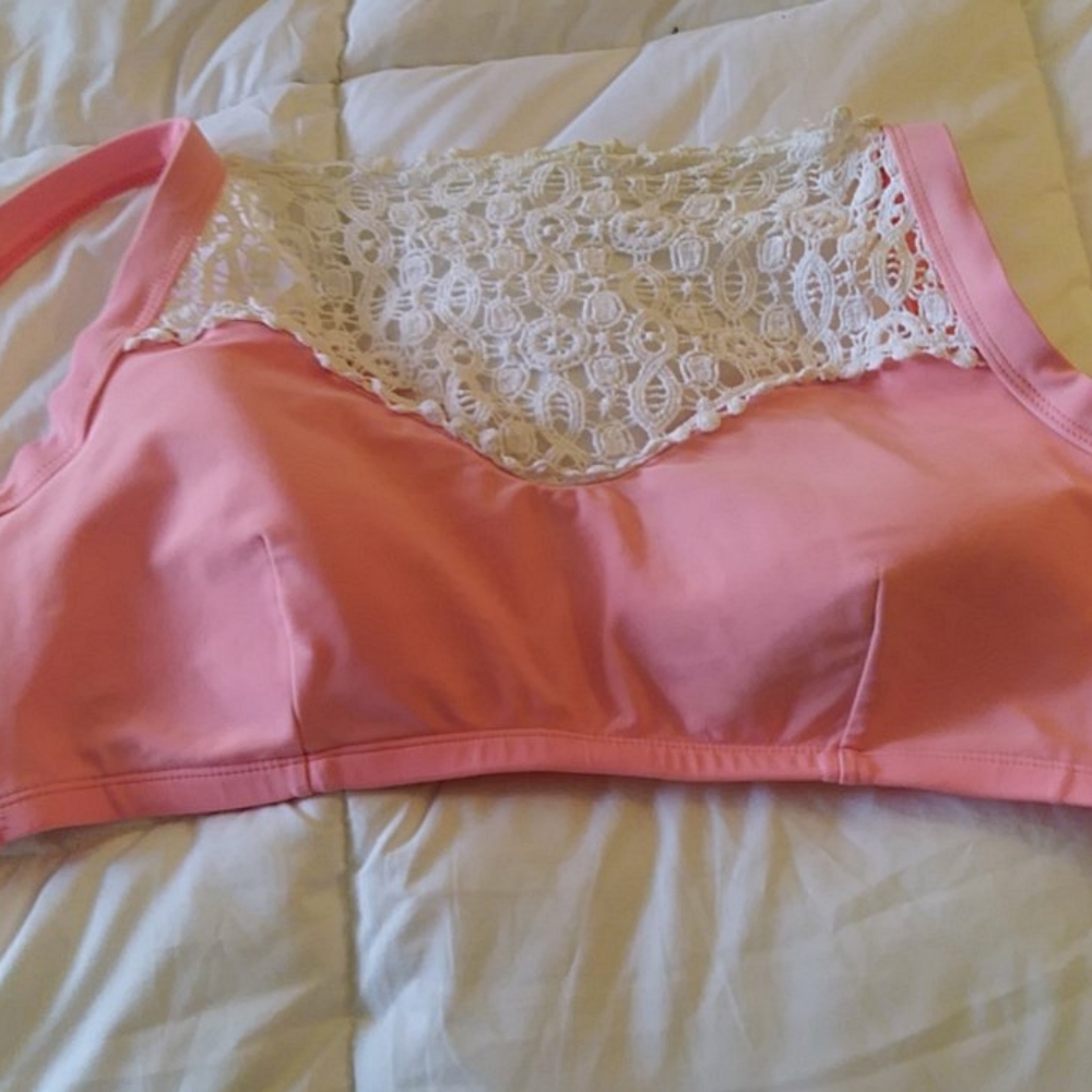 Pink swim top
